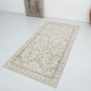 4x7 Turkish Rug, Home Decor, Antique Rug, Anatolian Rug,Hand-knotted Rug,Kitchen Rug,4x7 Vintage Rug,Oushak Rug,Beige Rug,Oriental Rug,12963