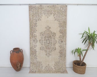 Alfombra oriental, alfombra de lana turca, alfombra de lana 4x7, alfombra vintage, alfombra Oushak 4x7, alfombra de área vintage, alfombra boho, alfombra de Anatolia 4x7, alfombra 4x7, 8900