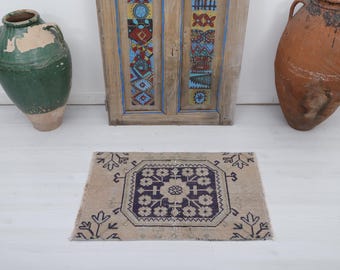 2x3 Rug,Mini Rug, 2x3 Small Rug, Turkish Door Mat,Vintage Mini Rug,2x3 Door Mat Rug, Bath Mat Rug, Oushak Small Rug,2x3 Unique Doormat, 7747