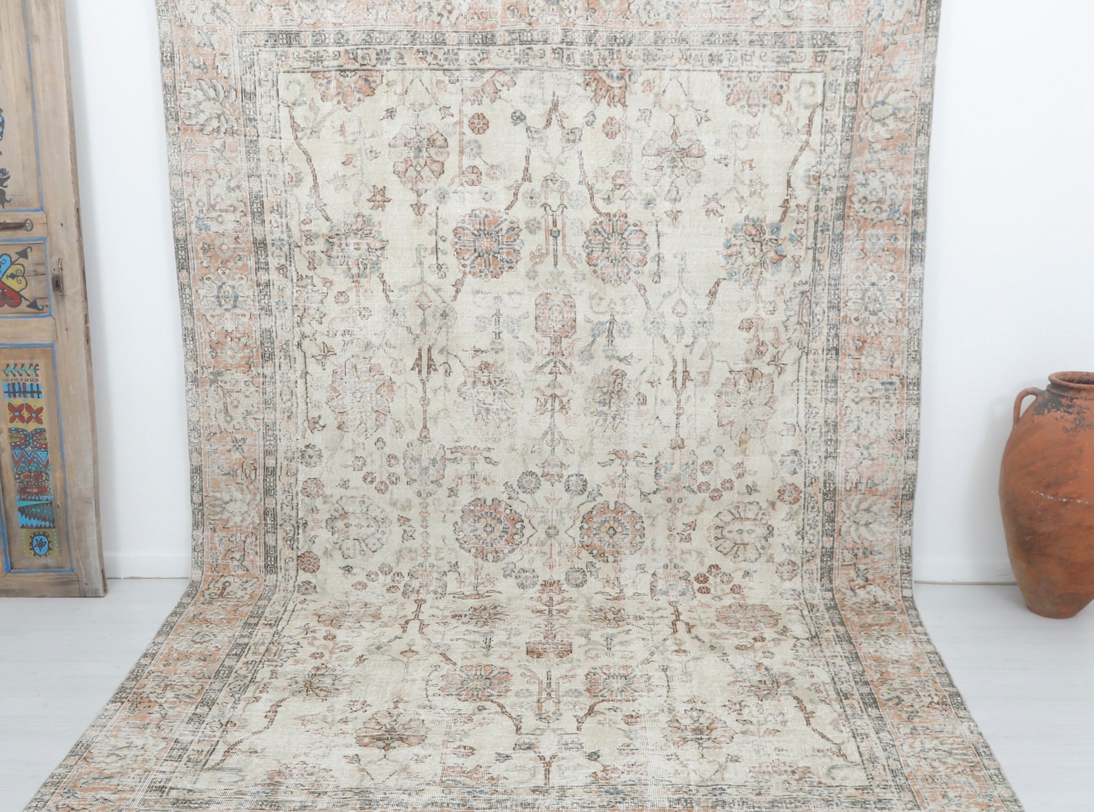 7x11 Contemporary Rug, 7x11 Turkish Rug, Hand-knotted Rug, 7x11 Natural ...