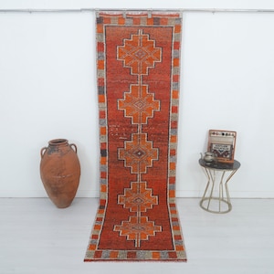 Tappeto Herki Runner vintage anatolico 3x10: tappeto per scale in lana e cotone