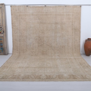 Vintage Turkish Rug, Turkish Rug 10x13,Anatolian Rug,Oushak Rug,Natural Rug,Vintage Rug 10x13,Turkish Faded Rug,Muted Rug,Handmade Rug,31063
