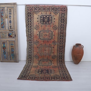 5x11 Vintage Rug,Anatolian Rug,Turkish Rug,Neutral Rug,Antique Rug,Wool Rug,5x11 Area Rug,Handmade Rug,Oushak Rug,Bohemian Rug,BohoRug,31001