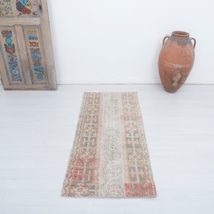 2x5 Vintage Oushak Rug: Small Turkish Anatolian Rug