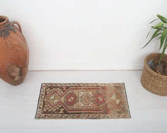 2x3, alfombra de alfombra de puerta, alfombra de puerta turca, alfombra de puerta vintage, alfombra de puerta Oushak, alfombra de Anatolia 2x3, alfombra pequeña 2x3, mini alfombra turca, alfombra de puerta de lana, 6444