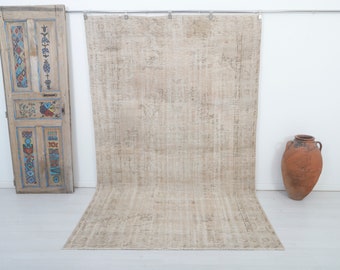 Faded Rug, Anatolian Rug, Bohemian Rug, 6x10 Turkish Carpet, Area Rug,Rustic Decor,Muted Oversize Rug,Turkish Vintage Rug,6.2 x 9.7 Ft,15592