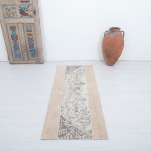2x6 Runner Rug, Oushak Rug, Natural Runner Rug,Vintage Rug,Turkish Rug,Turkish Runner,Vintage Runner,Oushak Runner,Hallway Runner Rug,18045
