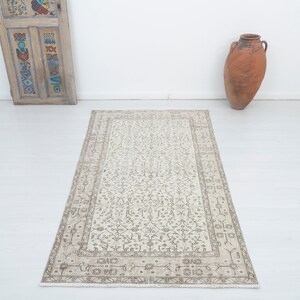 4x7 Area Rug, Handknotted Rug, Home Decor, Turkish Rug, Eclectic Rug,Oushak Rug,4x7 Vintage Rug,Unique Rug,4x7 Turkish Rug,Antique Rug,12962