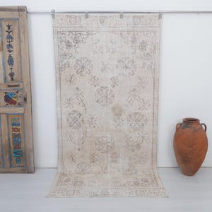 4x9 Area Rug, 4x9 Turkish Rug, Boho Rug, Bohemain Rug, Antique Rug, Anatolian Rug, Oushak Turkish Rug,Vintage Oushak Rug,Vintage Rug,20044