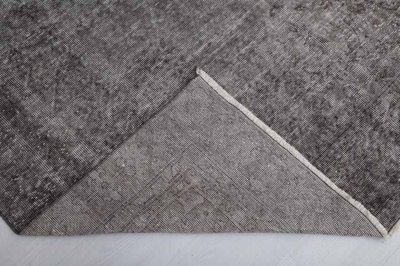 6x10 ullmatta Oushak: Handgjord turkisk vintagematta med blekt färg bild 10
