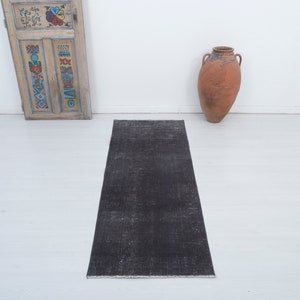 2x6 Vintage Rug, Runner Rug, Oushak Runner Rug, Oushak Runner,Black Runner,Turkish Rug,Oushak Rug,Vintage Runner,Turkish Runner Rug,17092
