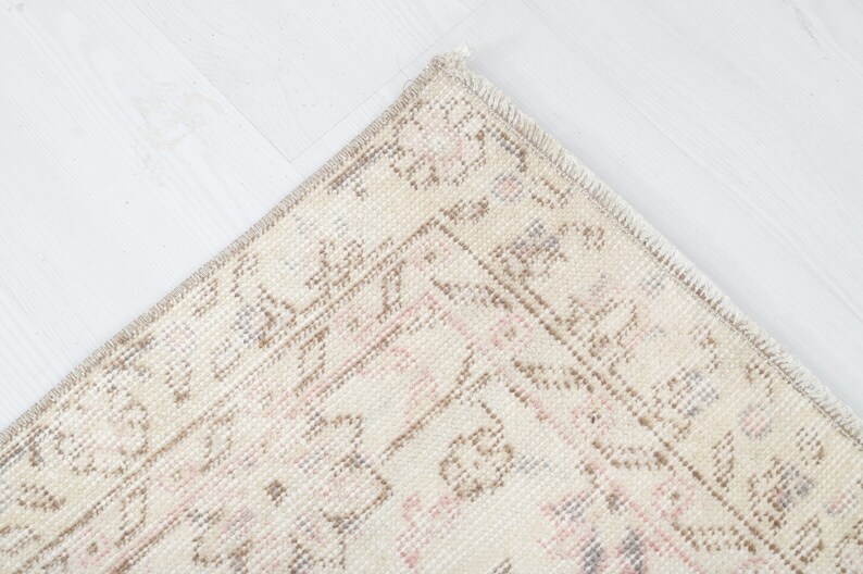 Alfombra Boho 3x6, alfombra pequeña turca, alfombra de área hecha a mano, alfombra vintage pequeña, alfombra Oushak 3x6, decoración boho, alfombra boho, alfombra antigua 3x6, lana, 14951 imagen 7