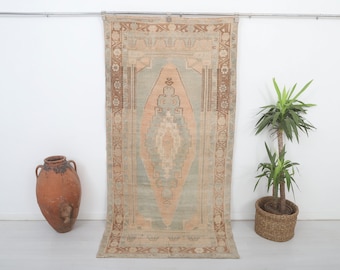 100x250, Türkischer Teppich, Vintage Teppich, Oushak Teppich, Natürlicher Teppich, Boho Teppich, Anatolischer Teppich, Antiker Teppich, Handgefertigter Teppich, 7159