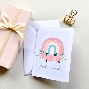 Geburtstagskarte wünschen, Regenbogen wunsch, Geburtstagskarte, alles Gute zum Geburtstagkarte, Wunschkarte basteln, Pastell Geburtstagskarten