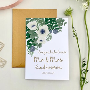 Personalisierte Hochzeitskarte: Handbedruckt, Erinnerungsstück Bröllopskort