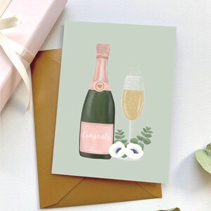 Carte d'anniversaire de félicitations, carte double A6, cartes de voeux, cartes de mariage, carte de joyeux anniversaire, cartes avec champagne, cartes de félicitations