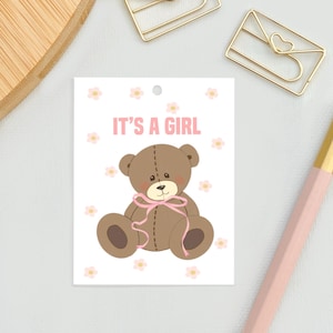 Etichetta regalo It's a Girl, piccole carte regalo, carte per regali, etichetta regalo bambino, carte per fiori, carte illustrate, carte etichetta regalo