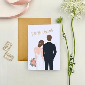 Carte de mariage Till Brudparet, carte de M. et Mme, carte de mariage de couple, cartes de voeux pour mariage, cartes de mariage suédoises