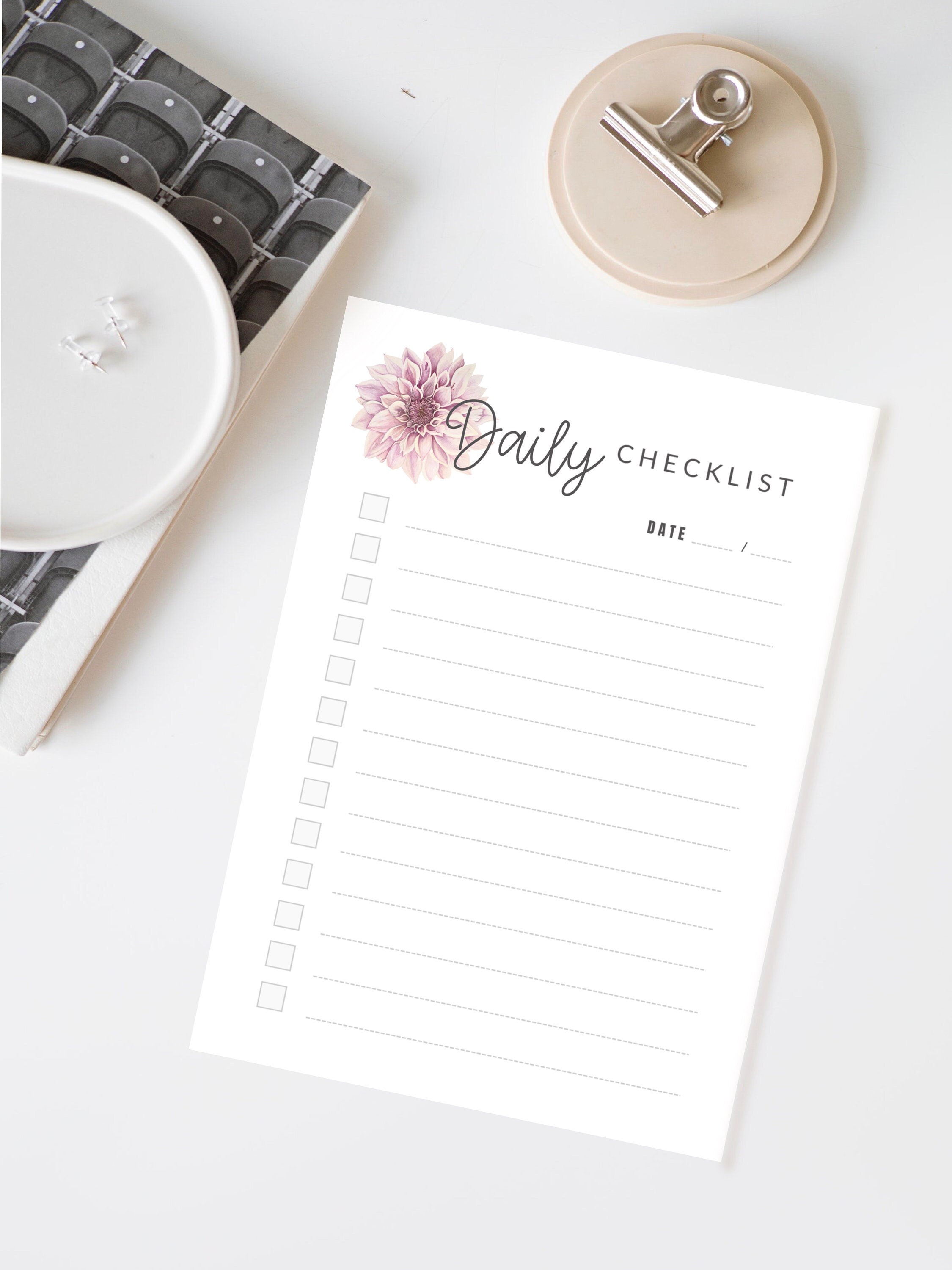 Daily checklist printable pdf A5, printable checklist planner, A5 pdf checklist planner - Etsy ...