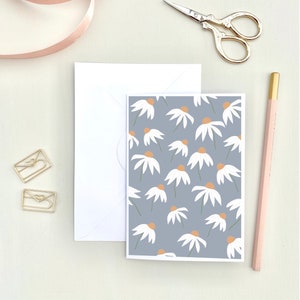 Carte de voeux fleurs blanches, carte double A6, cartes de voeux, cartes avec fleurs