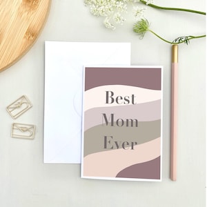 Illustrated Mom Ever Card, Graphic Pastel Colors