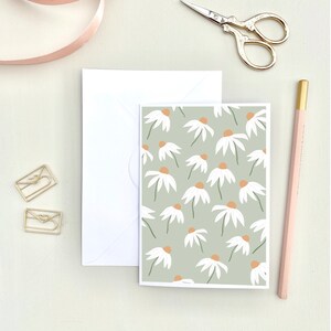 Carte de voeux fleurs blanches, carte double A6, cartes de voeux, cartes avec fleurs