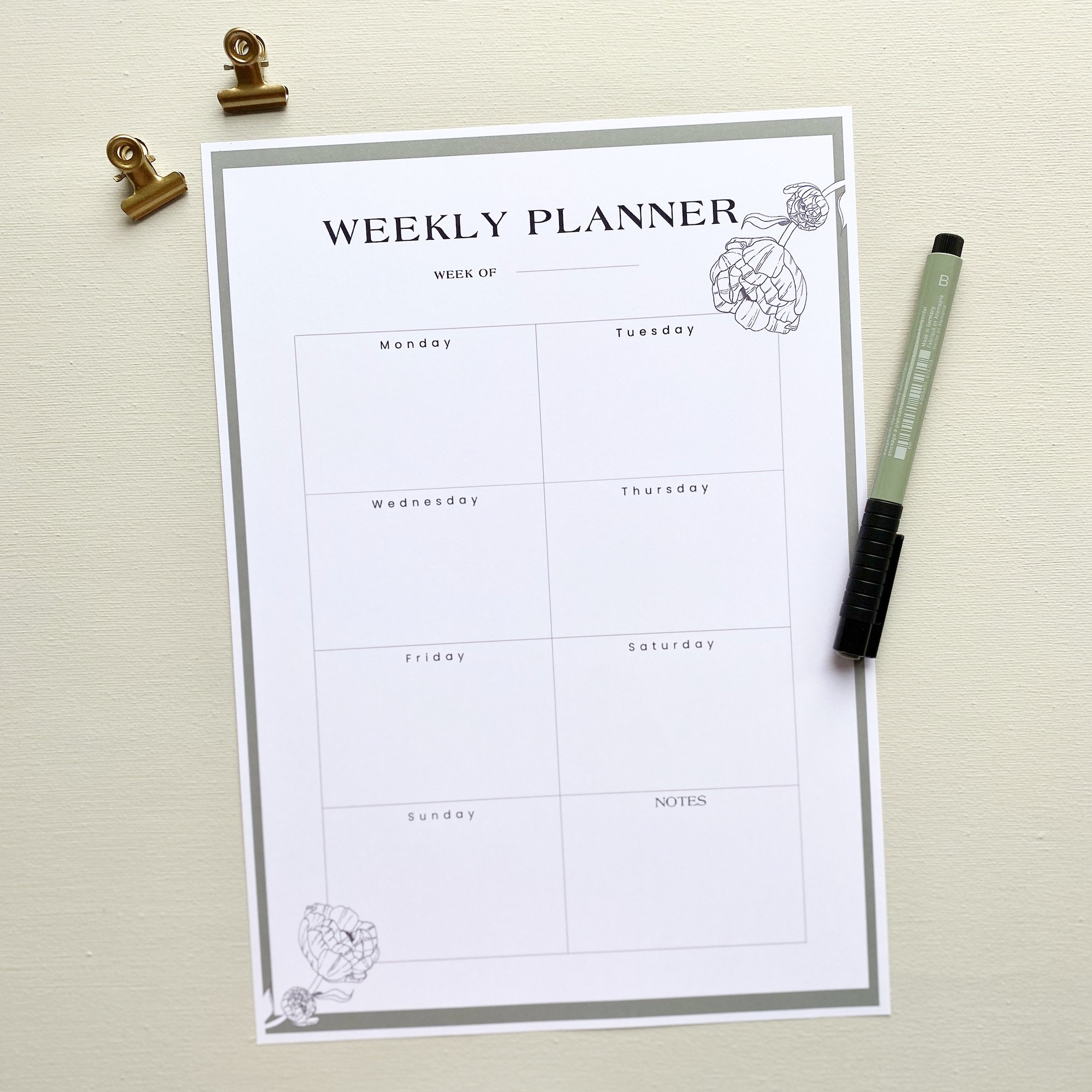 Weekly Planner Printable Pdf A4 Printable Weekly Planner A4 Pdf Weekly Planner Etsy