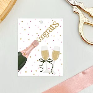 Étiquette cadeau Félicitations, petites cartes-cadeaux, cartes pour cadeaux, étiquette cadeau champagne, cartes pour fleurs, cartes illustrées, étiquette cadeau mariage