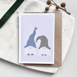 Christmas card gnomes, A6 dubble card, christmas cards with envelope included