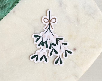 Christmas Mistletoe Die Cut Sticker, Waterproof Vinyl