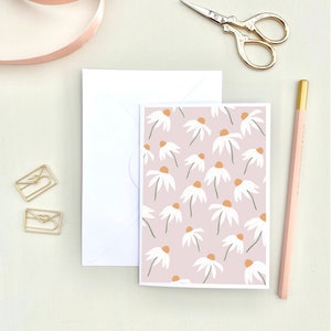 Carte de voeux fleurs blanches, carte double A6, cartes de voeux, cartes avec fleurs