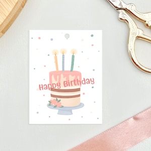 Cadeaukaartje verjaardagstaart, kleine cadeaukaarten, kaarten voor cadeaus, cadeaukaartje verjaardagstaart, kaarten voor bloemen, geïllustreerde kaarten, cadeaukaartjes