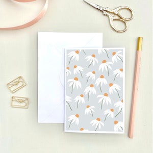 Wenskaart witte bloemen, dubbele A6-kaart, wenskaarten, kaarten met bloemen