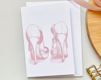 High Heel Shoes Greeting Card: Fashion Illustration A6 Card