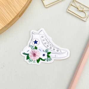 Adesivo Converse floreale - Adesivi Converse - Adesivi di moda - Adesivo Converse e fiori - Decalcomania Converse floreale