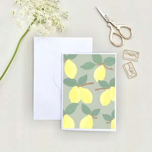 Carte de voeux avec des citrons, carte double A6, cartes de voeux, carte avec des citrons, carte des citrons, citrons
