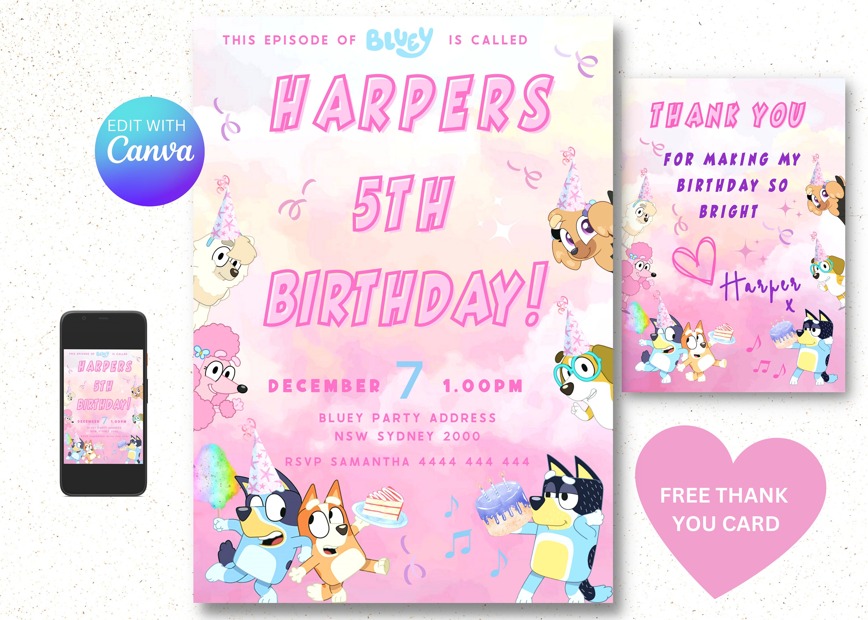 Bluey Party Invite - Etsy
