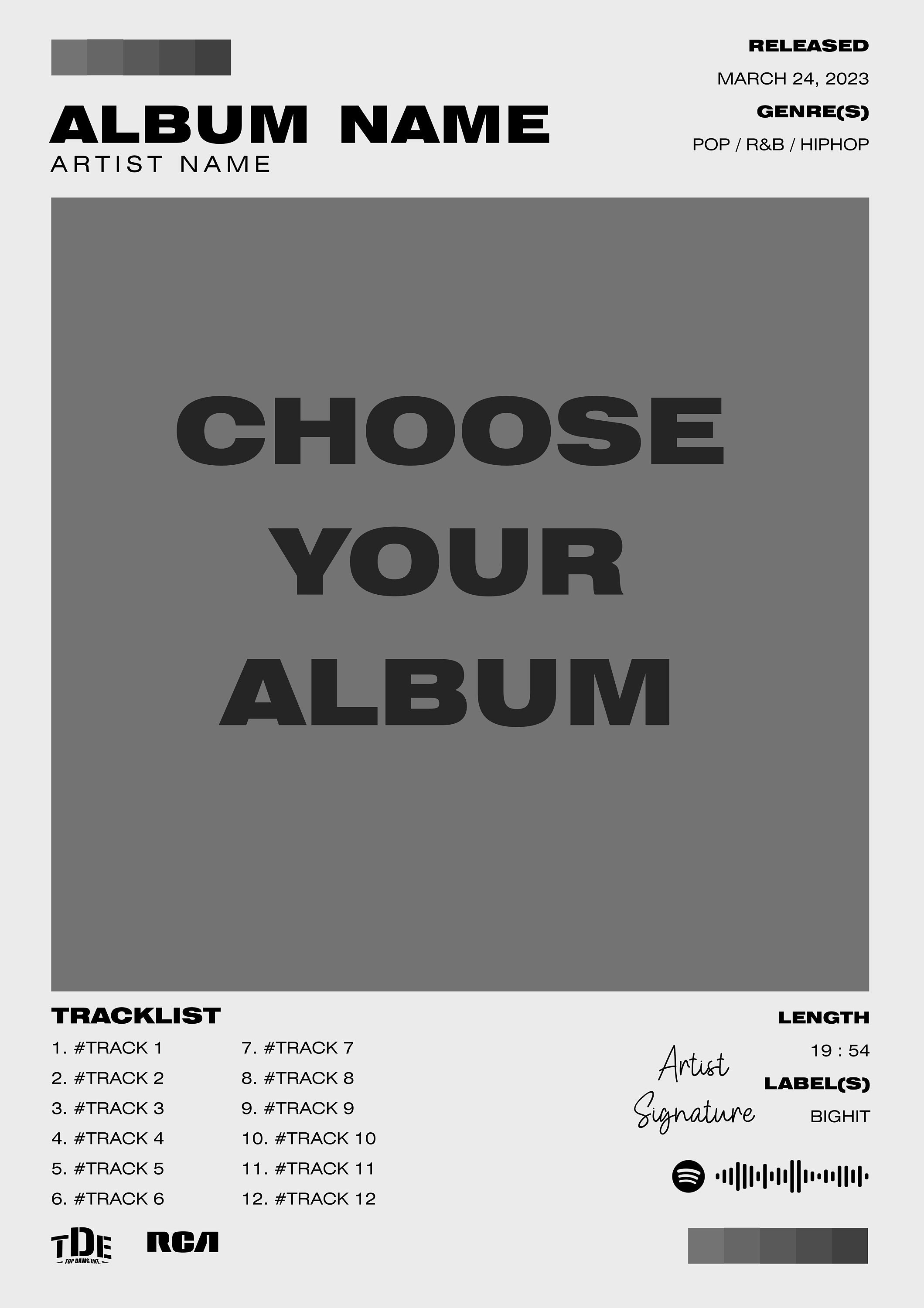 Custom Album Tracklist Poster, Music Album Poster, Personalized Album Print