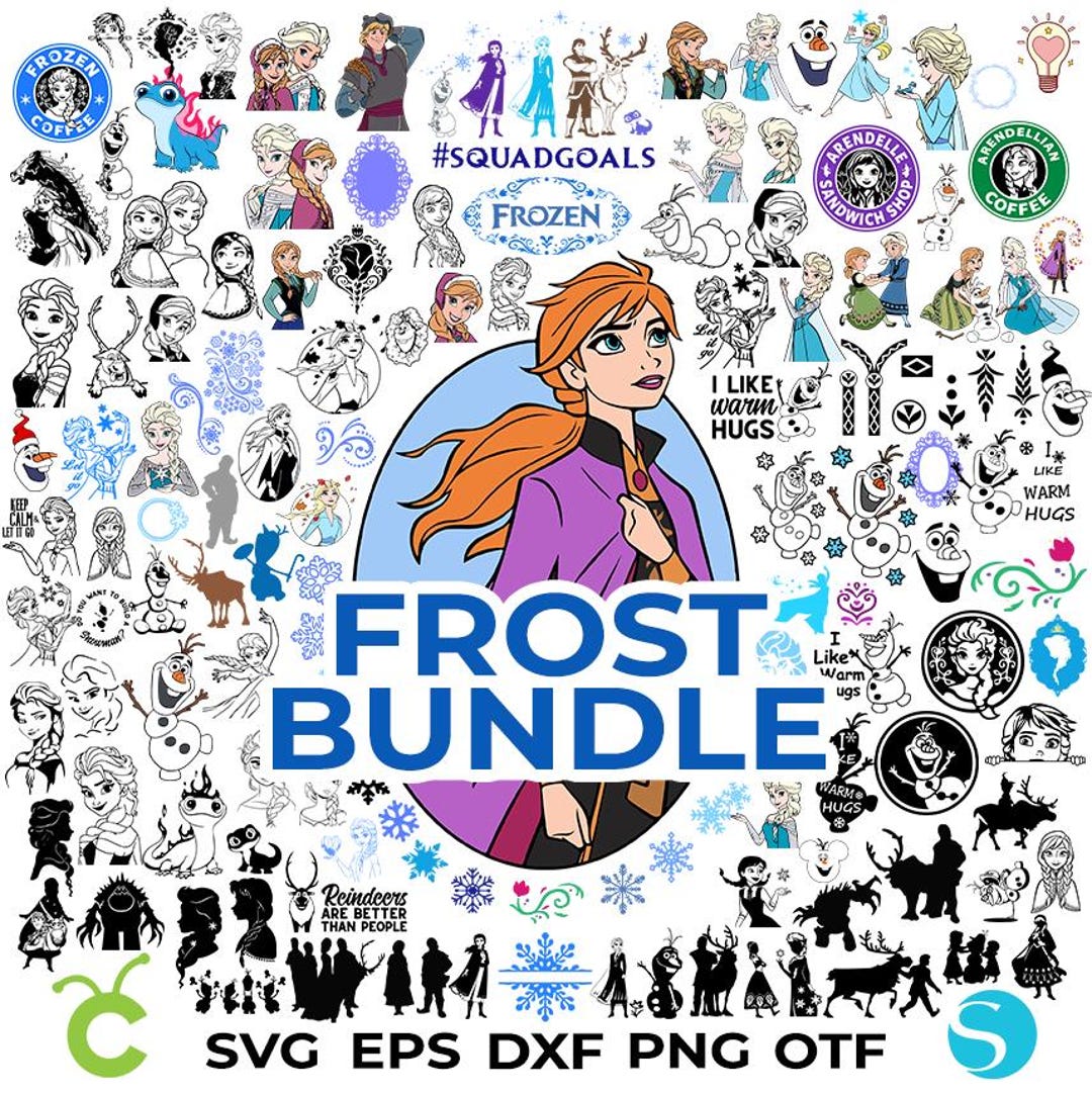 Cartoon Christmas SVG Bundle, Frost Letters Svg, Cartoon Font OTF ...