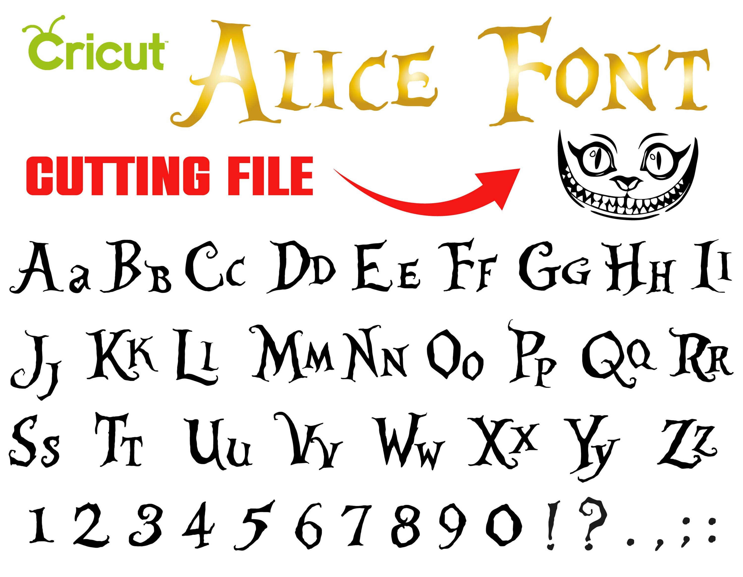 Alice Letters Svg, Alice Font OTF, Birthday Font Cut SVG Letters Cricut ...