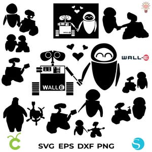 Wall-e and Eve Svg, Wall-e Svg, Wall-e and Eve Png, Wall-e and Eve Cricut, Wall-e Png, Wall-e Shirt diy Svg Wall-e and Eve Silhouette Wall e