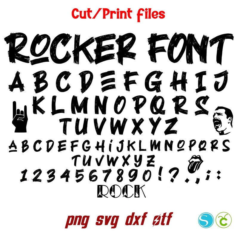 Rocker SVG Bundle, Rock Letters SVG Cricut, Rock Font Otf, Rock Svg ...