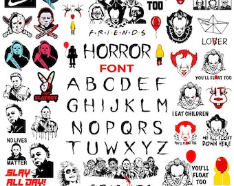 Halloween Svg, Horror SVG bundel, Horror Letters Svg Horror lettertype vector, Horror Cricut Svg Horror silhouet Horror Clipart Svg snijden-bestand