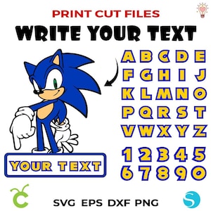 Sonic SVG Lettere PNG, Sonic Lettere Svg Stratificato, Sonic Maglietta Png Sonic Stratificato Svg Sonic Maglietta svg Maglietta per Bambini Fai da Te svg, Sonic Compleanno svg