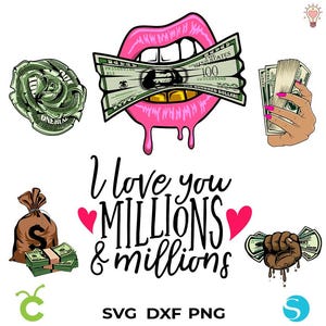 Money Svg Bundle, Cartoon Money Png, Money Clipart Png, Money Vector svg Cut, Money tshirt Diy, Cash Money Silhouette, Funny money svg file