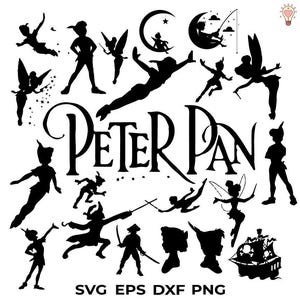 Peter Pan Svg Bundle Peter Pan Silhouette Peter Pan Camicia Fai Da Te, Peter Pan Cricut Peter Pan Png Camicia Peter Pan png Peter Pan Vettori Svg Taglia