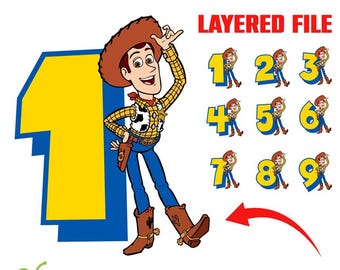 Toy Story Birthday Numbers Svg Cricut Toy Story Print Birthday Numbers PNG Toy Story Layered Clipart Toy Story Cricut Toy Story Svg Clipart