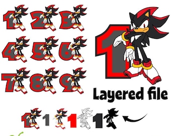 Sonic Svg Birthday Numbers Svg Cricut Sonic PNG Number SVG Clipart Layered Numbers Png Sonic Birthday Shirt svg Baby shirt Diy
