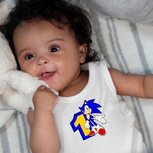 Sonic Svg, födelsedagsnummer PNG-utskrift, Sonic PNG-nummer SVG Clipart Lagernummer Cricut Svg Sonic födelsedagströja svg Babytröja Diy Svg bild 2