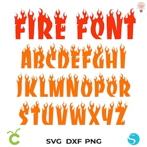 Letras de fuego svg, letras de llama svg, fuente de Cricut, números de llama, números de fuego png, svg de fuego, svg de camiseta de bebé, svg de silueta de autos, letras svg